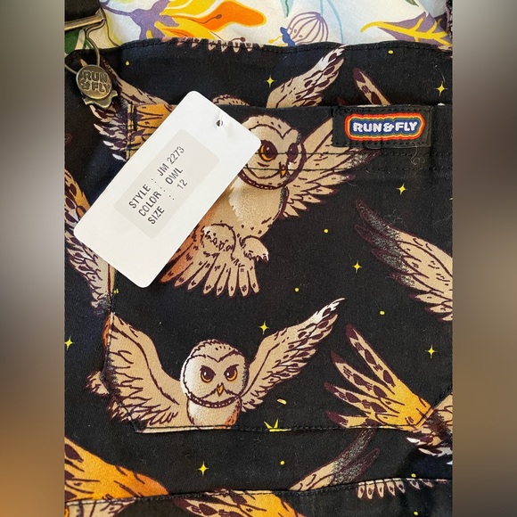 Run & Fly Owl Pinafore Sz L NWT - Picture 2 of 3